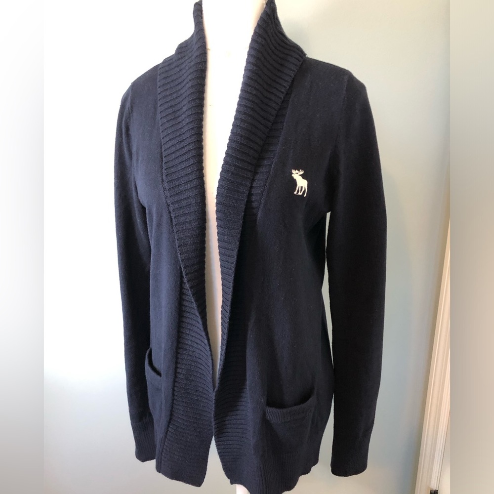 Abercrombie & Fitch Navy Y2K Shawl Open Cardigan. Size M